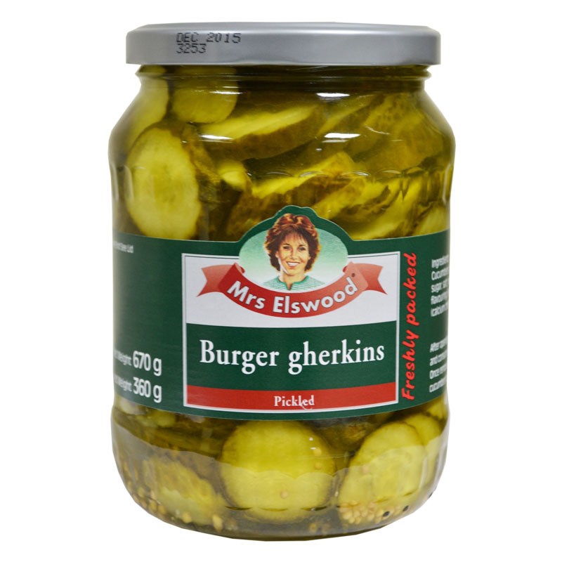 Mrs Elswood Mrs Elswood Burger Gherkins 670g