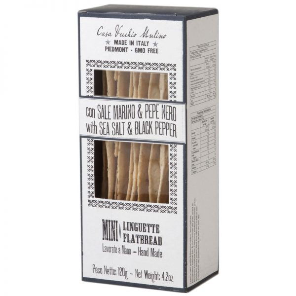 Casa Vecchio Mulino Mini Flatbread Box with Sea Salt & Black Pepper 120g