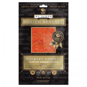 Salmão Fumado Escocês Fatiado com Whisky e Mel Scotch Reserve St. James Smokehouse 100g