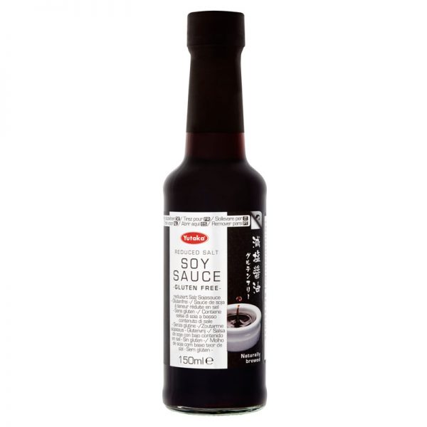 Yutaka Soy Sauce is darker in appearance and richer in flavor than traditional soy sauce. This sauce contains no wheat and has a low salt content.