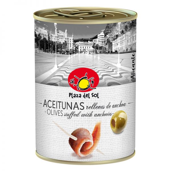 Azeitonas Verdes Recheadas com Anchovas Plaza del Sol 280g