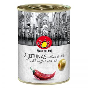 Azeitonas Verdes Recheadas com Chilli Plaza del Sol 280g