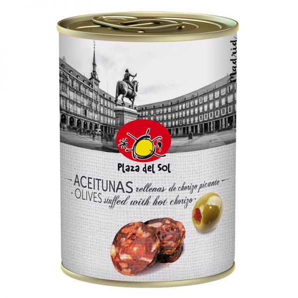 Plaza del Sol Olives stuffed with hot Chorizo 280g