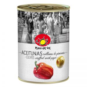 Azeitonas Verdes Recheadas com Pimento Plaza del Sol 280g