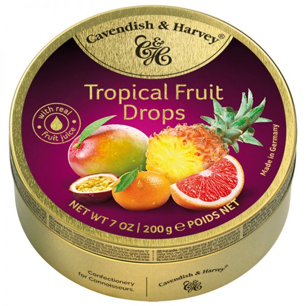 Rebuçados de Frutos Tropicais em Lata Cavendish & Harvey 200g