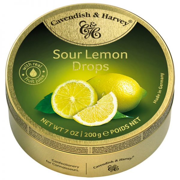 Cavendish & Harvey Sour Lemon Drops in Tin 200g