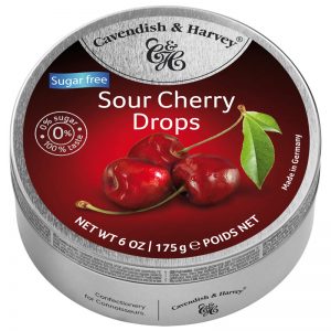 Rebuçados de Cereja sem Açúcar em Lata Cavendish & Harvey 175g
