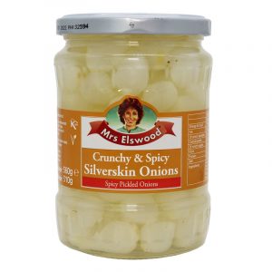Mrs Elswood Crunchy and Spicy  Silverskin Onions 560g