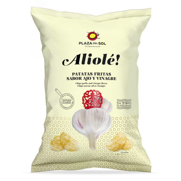 Batatas Fritas Aliolé com sabor a Alho e Vinagre Plaza del Sol 115g