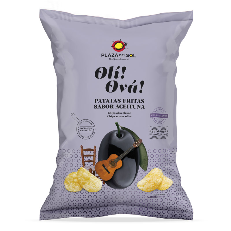 Plaza del Sol Potato Chips Oli Ová (Olive flavor) 115g
