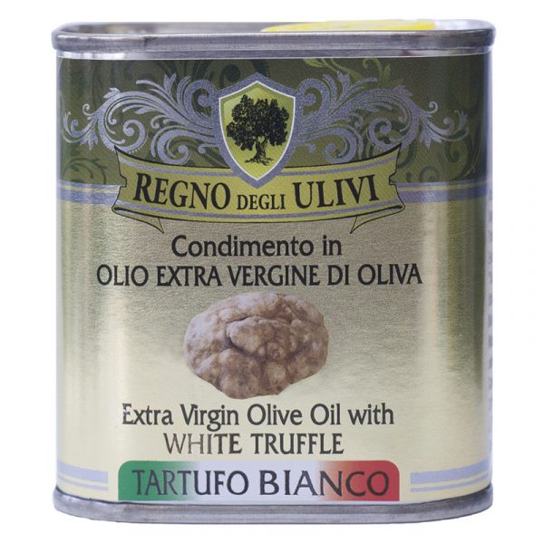 Regno degli Ulivi Extra Virgin Olive Oil with White Truffle Tin 150ml