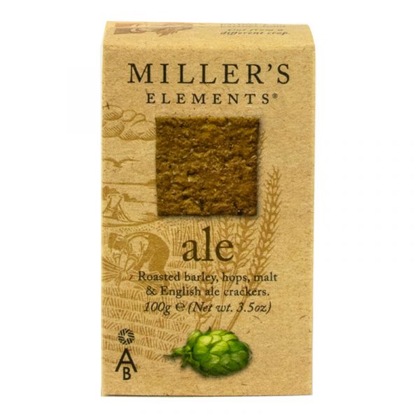 Crackers Ale de Cerveja Millers Elements Artisan Biscuits 100g