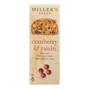 Tostas com Cranberry e Passas Millers Toast Artisan Biscuits 100g