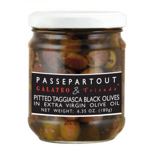 Galateo & Friends Black Taggiasca Olives Pitted in Extra Virgin Olive Oil 185g