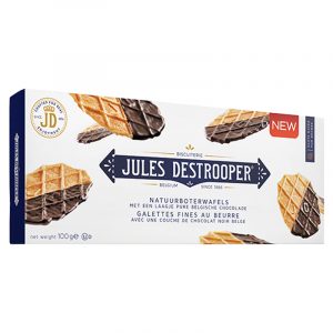 Jules Destrooper Butter Crisps with Belgian Dark Chocolate 100g