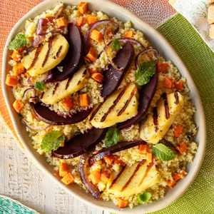Couscous salad with grilled halloumi | Socilink