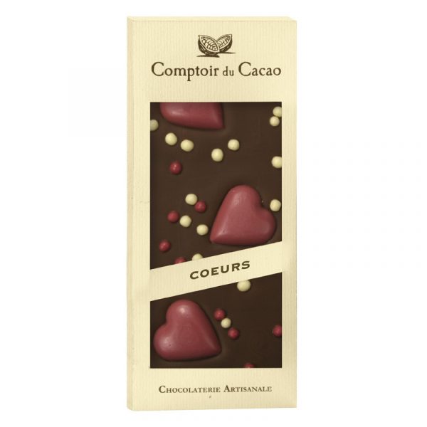 Comptoir du Cacao Milk Chocolate Tablet with Hearts 90g