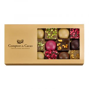 Comptoir du Cacao Praline Domes Squares Carton Window Box 162g