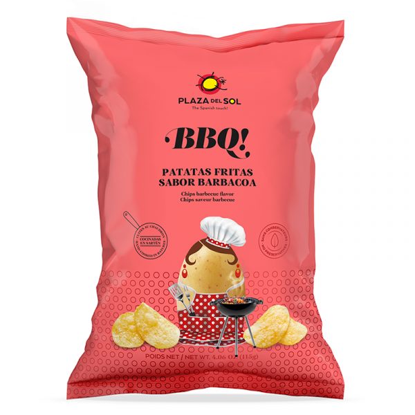 Plaza del Sol Potato Chips with Barbecue Flavor 115g