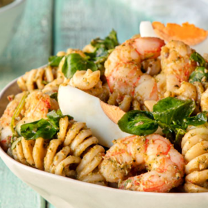 Fusilli with prawns and pesto | Socilink