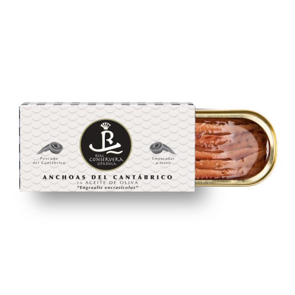 Anchovas do Mar Cantábrico em Azeite 10-12 Peças Real Conservera Española 47g