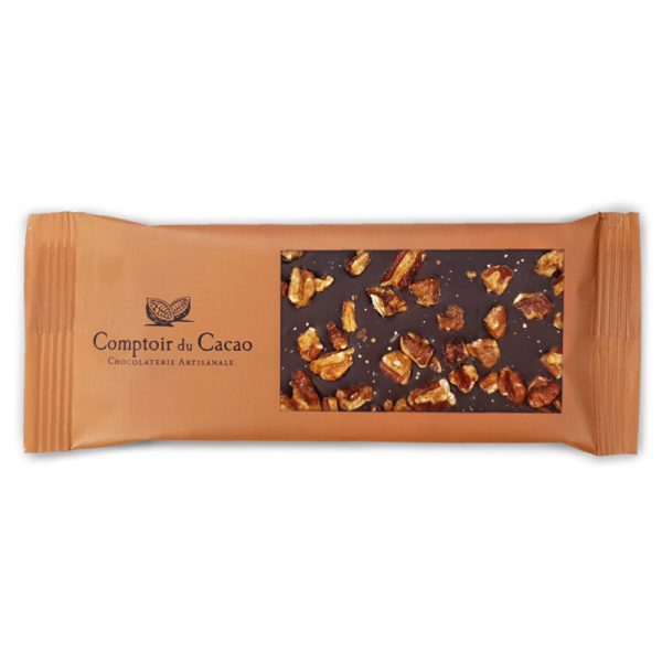 Comptoir du Cacao Dark Chocolate with Pecan Nuts  Mini Tablet 40g