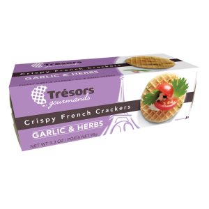 Wafer Crackers Finas com Alho e Ervas Tresors Gourmands 95g