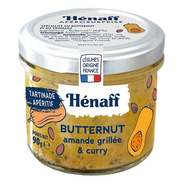 Spread de Abóbora-menina Amêndoa Tostada e Caril Hénaff 90g