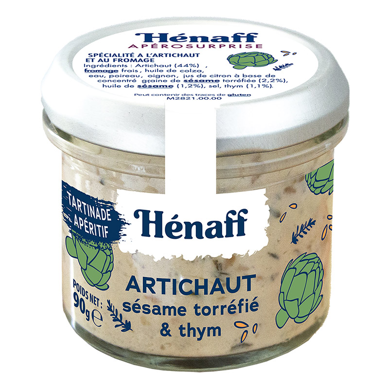 Spread de Alcachofra Sésamo Tostado e Tomilho Hénaff 90g Spread de Alcachofra Sésamo Tostado e Tomilho Hénaff 90g