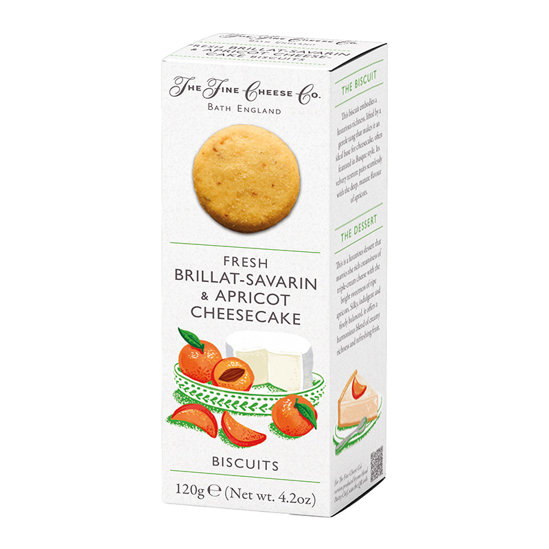 The Fine Cheese Co. Fresh Brillat-Savarin & Apricot Cheesecake Biscuits 120g