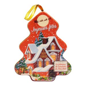 La Maison Armorine Organic Salted Butter Caramel Candy in Christmas Tree Tin 80g