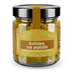 Azeitonas Verdes Recheadas com Cornichons Plaza del Sol 230g